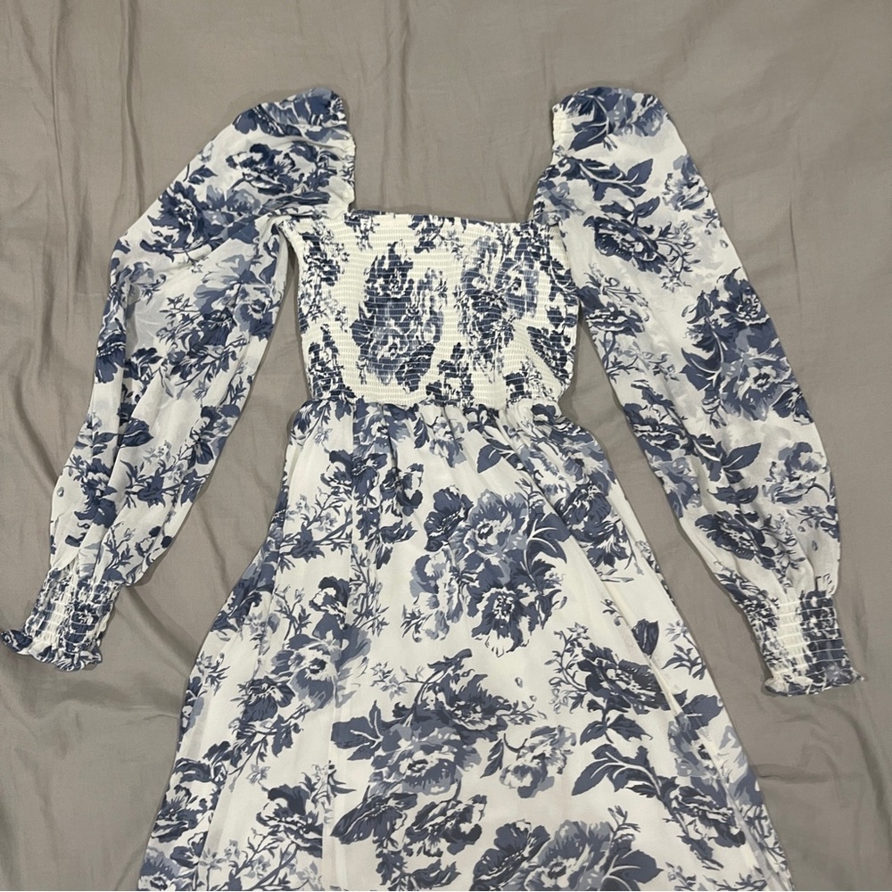 Costal Floral Blue and White Women's Dress